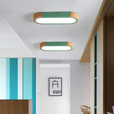 Nordic LED Linear Living Room Wooden Ceiling Light